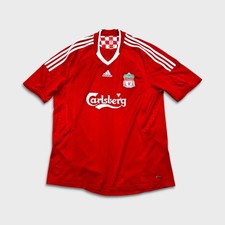 Vintage 2008/09 Adidas Liverpool Carlsberg Home Soccer Jersey Mens XL Red Shirt