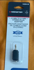 3.5mm 1/8" Mono Female Jack to 2.5mm Stereo Male Plug Audio Converter Adapter