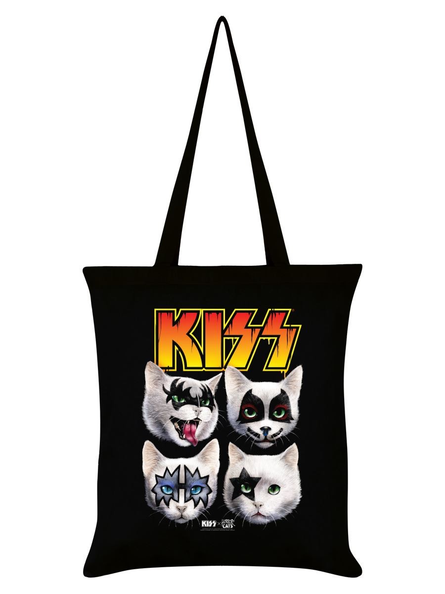 KISS X Horror Cats Feline Four Black Tote Bag