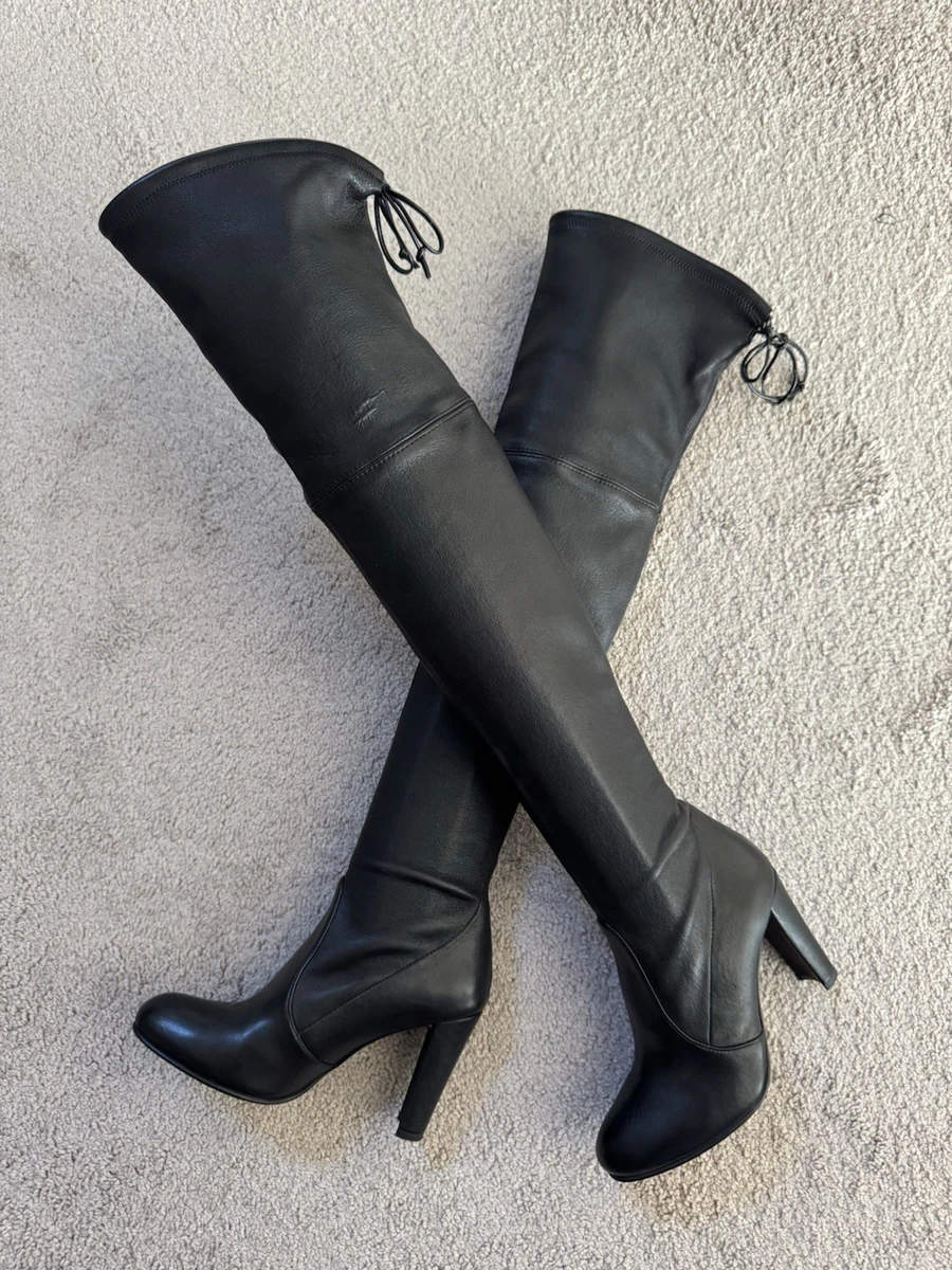 Bottes Stuart Weitzman Highland - Cuissardes Daim Noir Taille 37 - Neuf Avec Boîte Valeur 995€