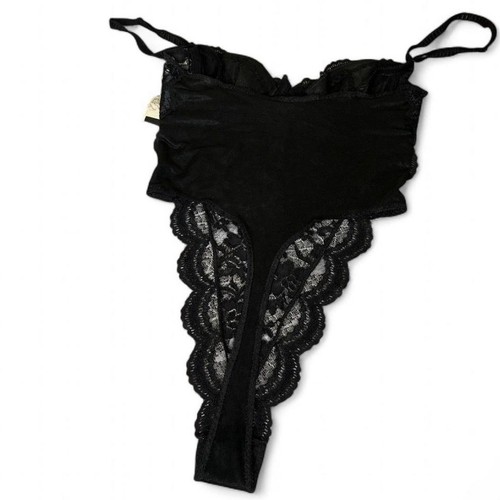 Vintage Black Lace G-string Bodysuit By Fine Lines Size 12B BNWT - Bild 3 von 7