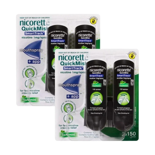 Quickmist Packshot Nicorette Quickmist Smart Duo, 2 x 150 sprays - PACK OF 2 | eBay