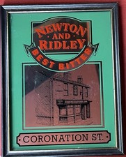 Vintage Newton And Ridley Best Bitter Coronation Street Framed Picture Mirror  