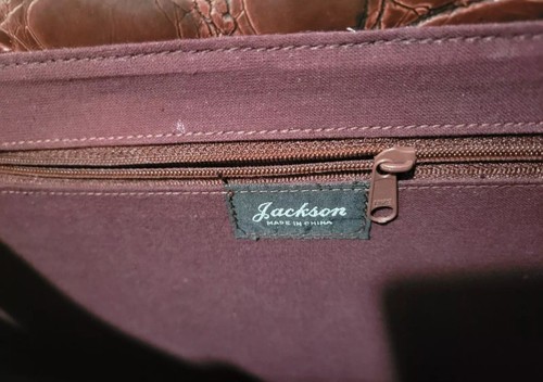 Women's red leather briefcase w/ crocodile design By Jackson Dolce Vita - Picture 15 of 15