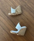 Vintage BARBIE Doll ~ “WINTER HOLIDAY” #975 ~ WHITE & Cork WEDGE Heels / SHOES