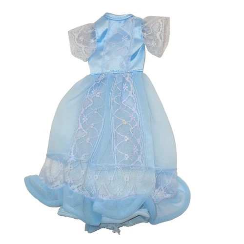 Vtg Barbie & Ken Wedding Party Flower Girl Frills Blue Dress for Skipper 1419