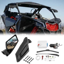 WEISEN Electric Windshield Wiper Motor+Side Mirrors For 17-25 Can Am Maverick X3