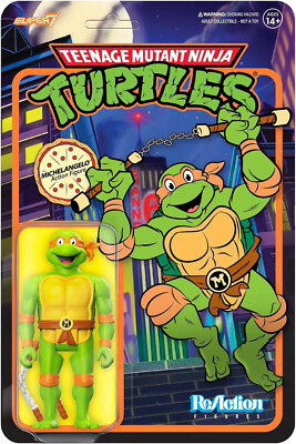 Cartoon Michelangelo Teenage Mutant Ninja Turtles ReAction 10cm Figur Super7