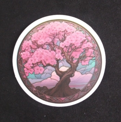 Pink Blooming Flowers On The Tree Of Life Sticker 2'' (AI)