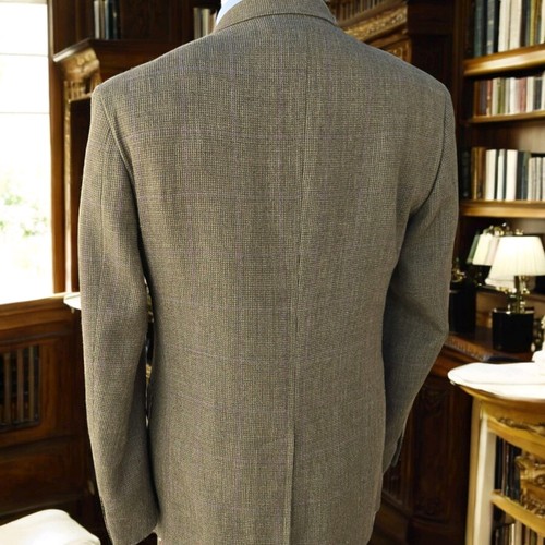 Polo Ralph Lauren Blazer 42r Linen Wool Silk Custom Fit Unstructured Overcheck - Picture 10 of 24
