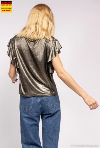 Elegante Damenbluse mit Glitzer und Cut-Out-Ärmeln – Langarm - Bild 7 von 11