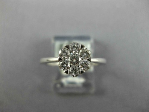 .56CT DIAMOND 18KT WHITE GOLD 3D ROUND CLASSIC CLUSTER FLOWER SNOWFLAKE RING - 第 3/8 張圖片