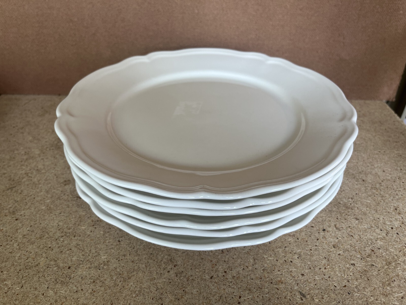 Set Of 6 Ikea ARV White Dinner Plates Scalloped 15199 11"