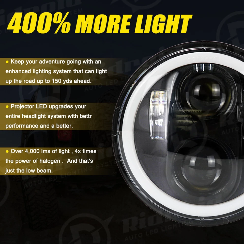 4 ШТ. 5 3/4 «5,75 круглый проектор светодиодные фары герметичный луч Halo кольцо лампы - Изображение 3 из 4