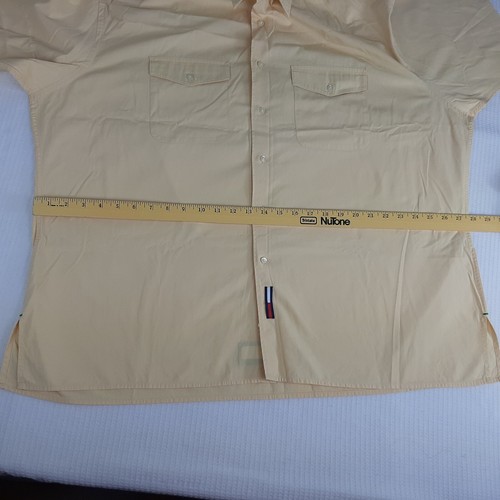 VTG Tommy Hilfiger Mens Size 17 1/2 Shirt Button Up Yellow Loose Relaxed Fit SL - Picture 13 of 20