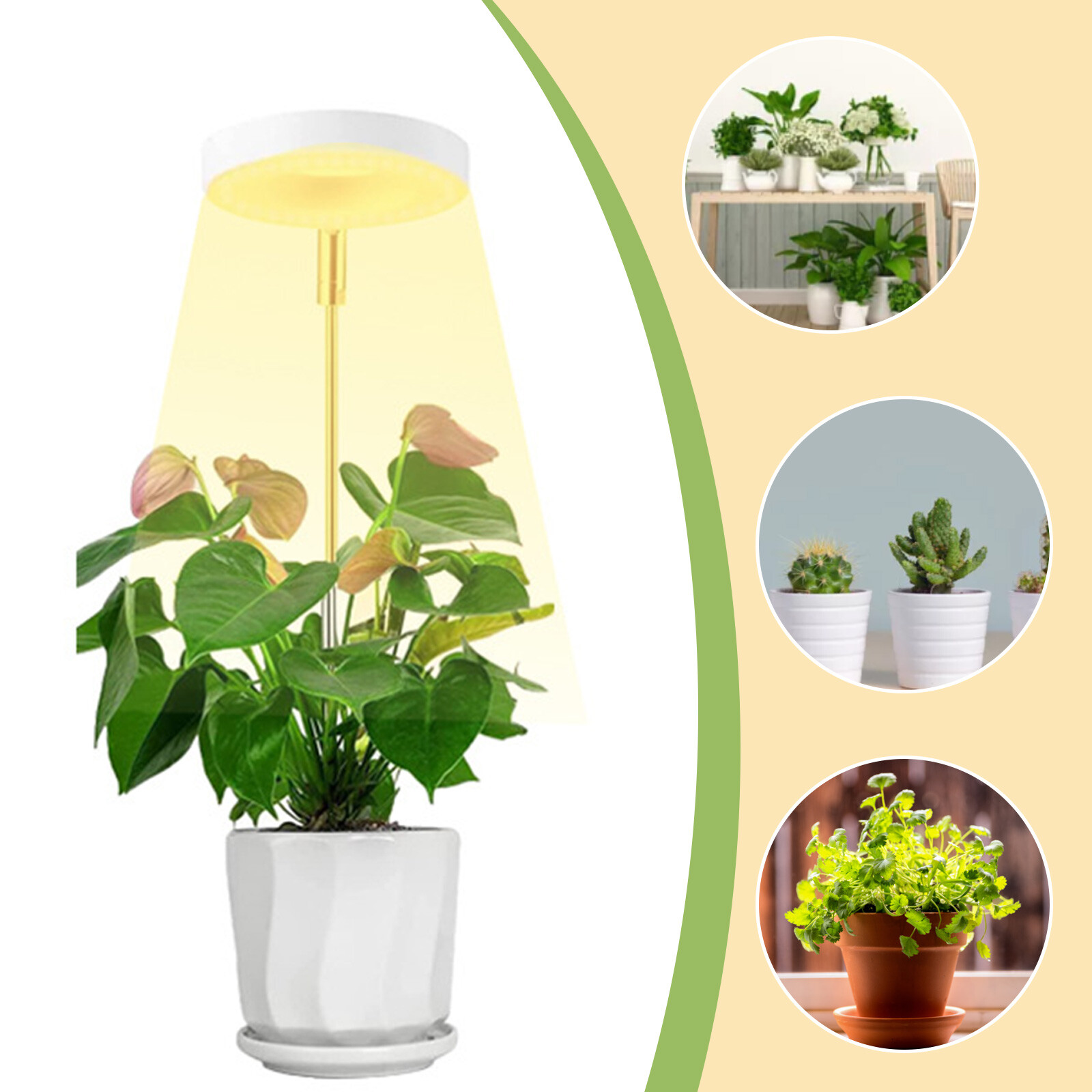 H1 USB 48LED Bonsai Grow Light Height Adjustable Groundplug for