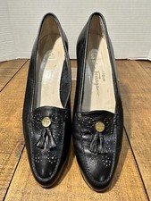 Vintage Boutique Salvatore Ferragamo Women Sz 6 Loafer Tassel Shoes Heels Italy