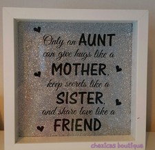 only an aunt can give hugs like a mother picture frame