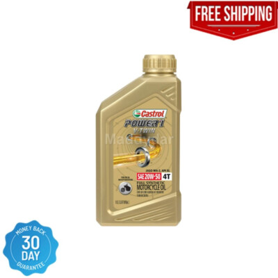 Castrol Power1 V Twin 4T 20W 50 Full Synthetic Motorcycle Oil 1 Quart