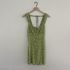 Reformation Women's Green Lorelei Samantha Floral Print Mini Dress Size 4