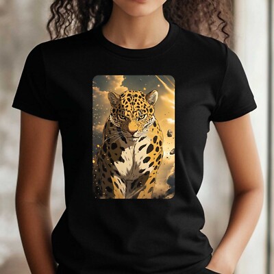 Women's Leopard Anime Style Print Cotton T-Shirt Size S to 3XL