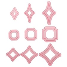 Set taglierina elemento quadrato moderno 9 pezzi per cottura biscotti fondenti design cake boss