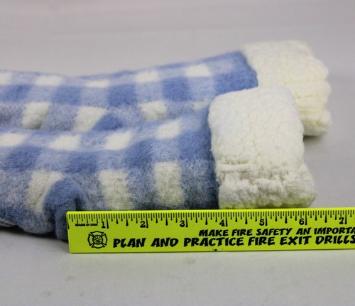 Muk Luks Slipper Socks Soft Sole Adult Women Size LRG 8 - 10 Blue & White Check - Picture 4 of 4