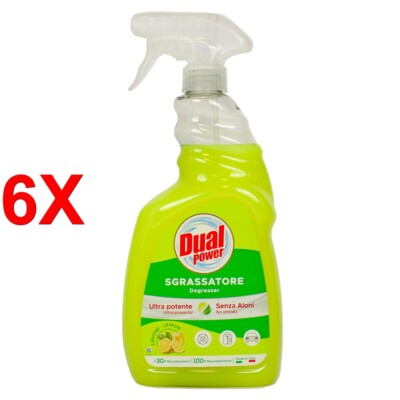 6 X Dual Power Ultra Degreaser Professional Lemon Trigger 750 Ml