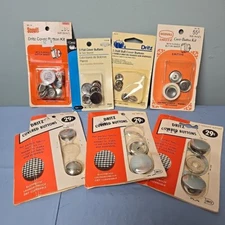 DRITZ Cover Button Kit & Covered Button Sewing Notion Sets LOT of (7)