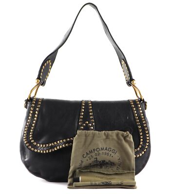 CAMPOMAGGI Shoulder Bag With Flap Umhängetasche Tasche Nero