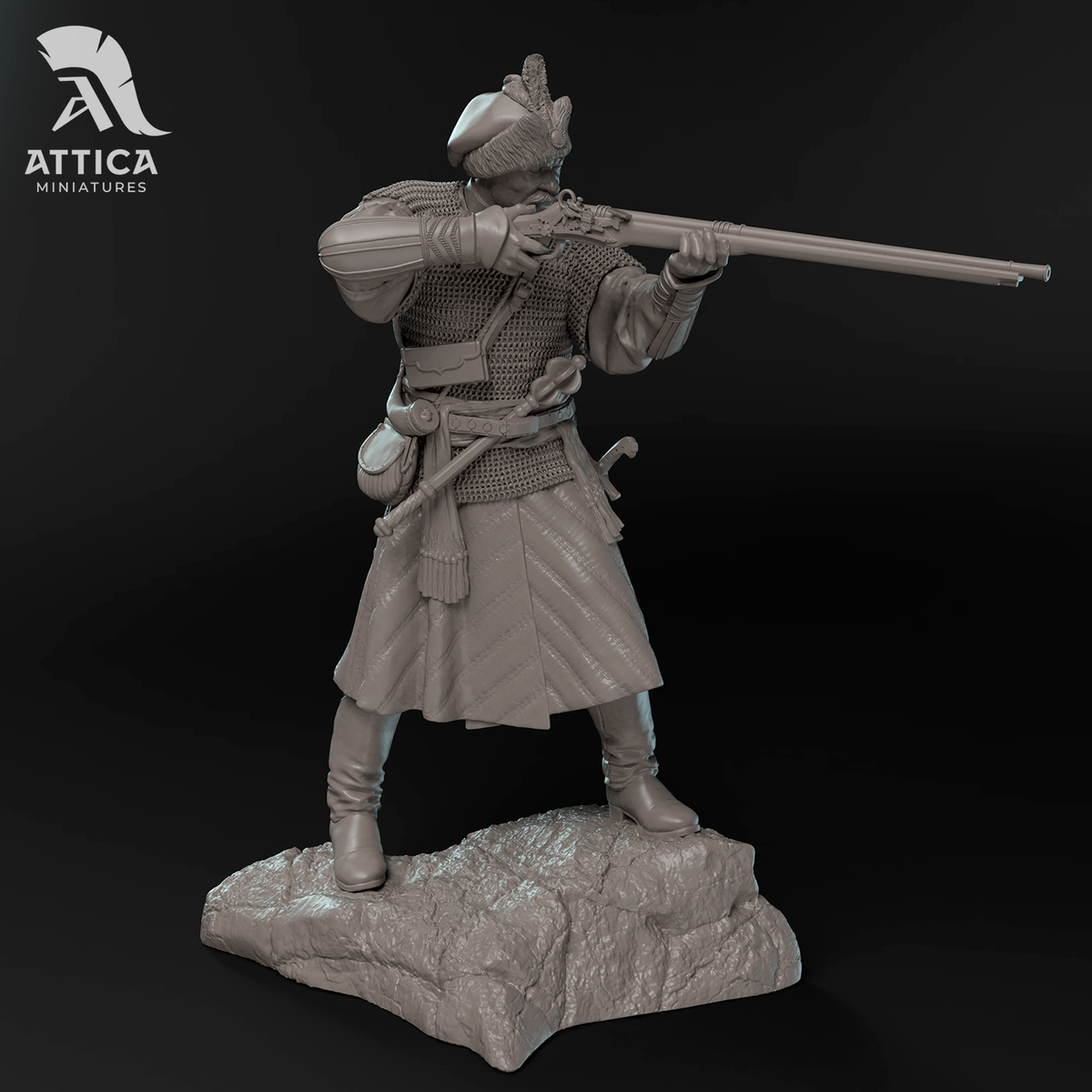 異国のペニー❗️ATLAST&CO 25SS DENIN COSSACK Colonel of the Zaporizhian Cossacks Kit Unassembled UNPAINTED