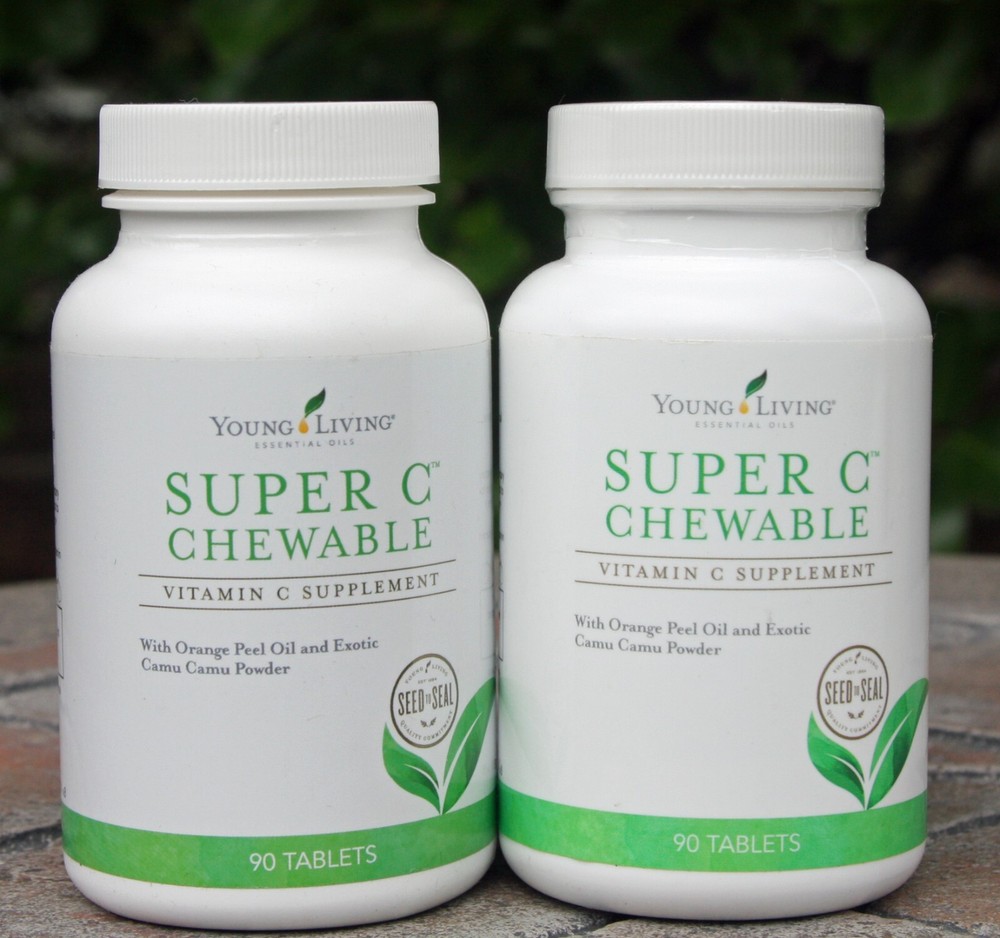 *2-PACK* Young Living Super C CHEWABLE Vitamin C Supplement, 180 tablets