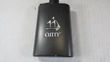 Vintage 4 & 1/2" Tall CUTTY SARK SCOTCH FLASK - 5oz Black Stainless Steel
