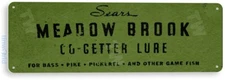 Meadow Brook Fishing Sign, Bait, Lure, Tackle, Fish, Tin Sign B836