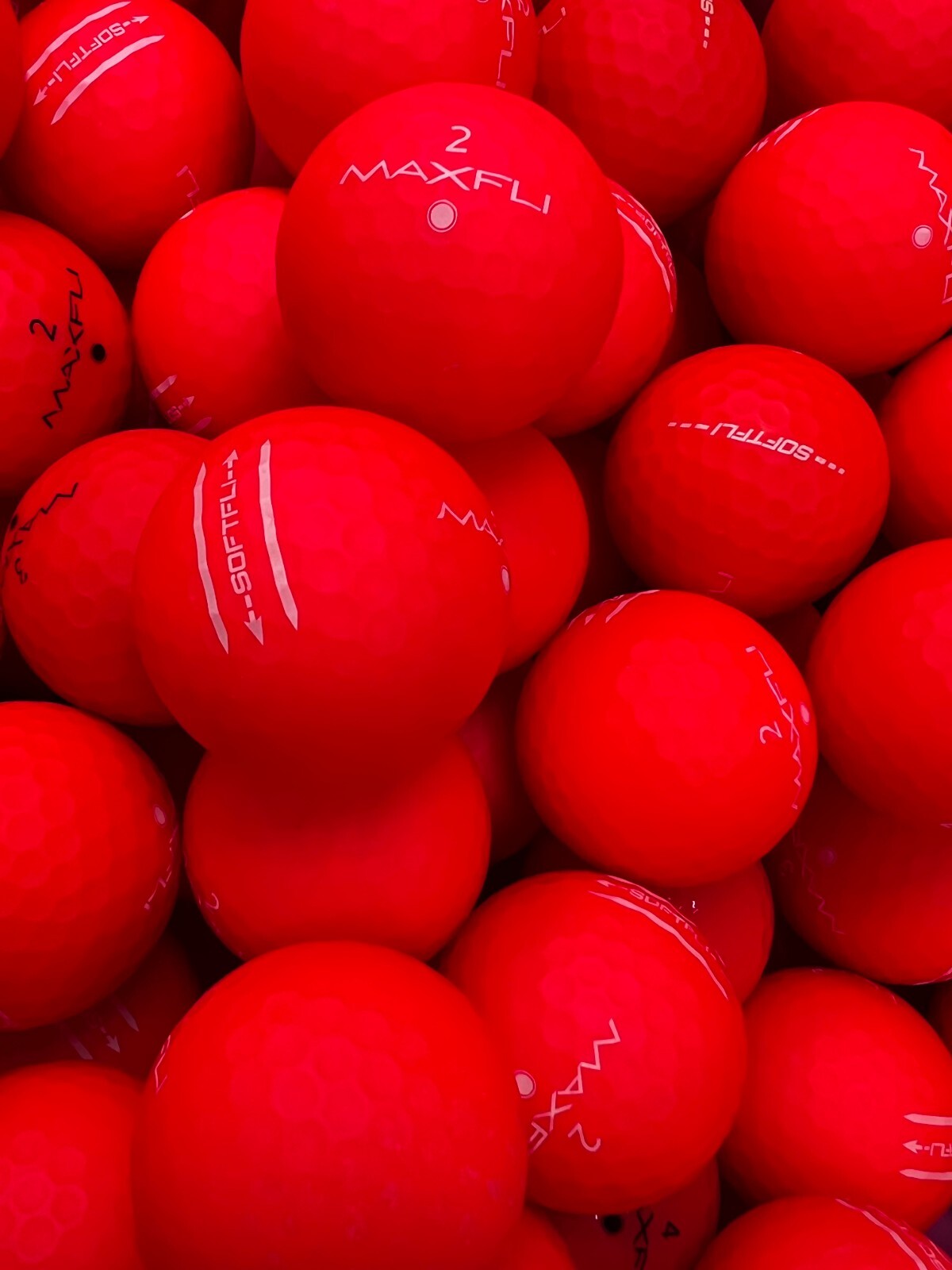 15 Red Matte Finish Max Fli Near Mint Soft-Fli AAAA Golf Balls..