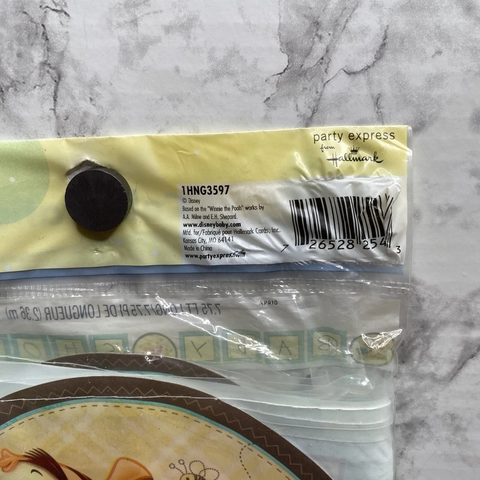 Banner plástico para baby shower Winnie the Pooh 7,75 pies de largo - sello Disney Baby Foto 3 de 3