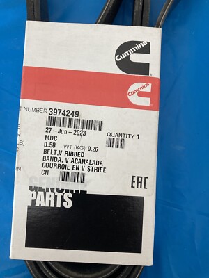 GENUINE CUMMINS 3974249 Accessory Drive Belt Ribbed Fits 8.9 L