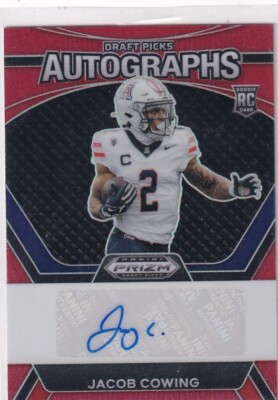 Panini 2024 Prizm Draft Picks NFL No. DPA-JCG Jacob Cowing Rookie Auto Red Prizm