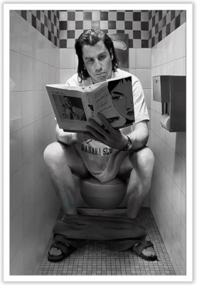 Pulp Fiction Bathroom Toilet Scene Funny Travolta Wall Art Print Poster Unframed