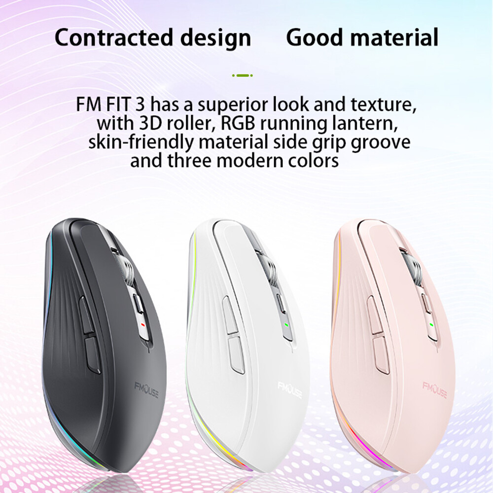 Wireless Bluetooth 5.1 2.4Ghz Rechargeable Dual Mode 2400DPI Gaming Mouse-image