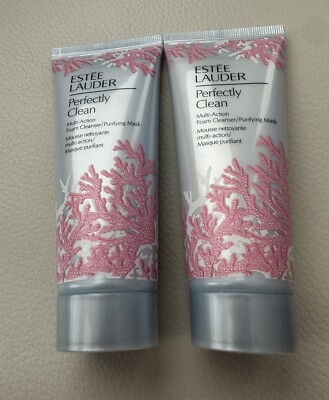 2xESTEE LAUDER Perfectly Clean Multi-Action Foam Cleanser Purifying Mask 75 Ml