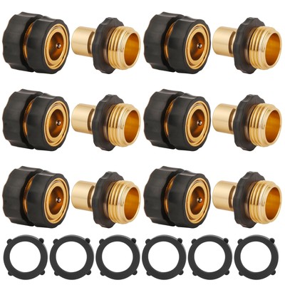 3/4 Inch Garden Hose Quick Connector Male and Female Quick Connect Hose Fitti...
