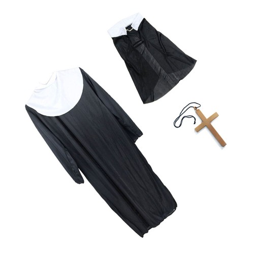 Traje de Monja Mujer Disfraz Halloween Disfraces Adulto Mujer Madre Novia - Imagen 11 de 11