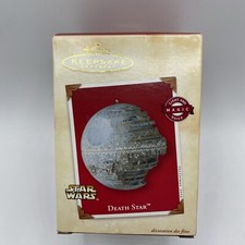 2002 Hallmark STAR WARS DEATH STAR Magic Light & Voice Christmas Ornament-NIB