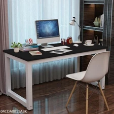 Study Desk Wood Computer Table Office Furniture PC Laptop Workstation Black USA