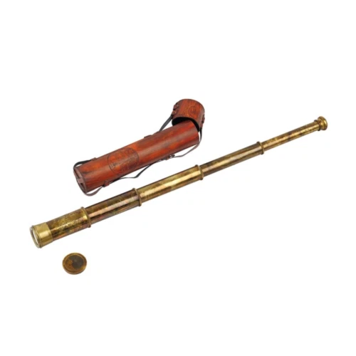 AR E... Long Brass Telescope With leather Box Nautical Vintage Telescope Antique - Image 3 of 4