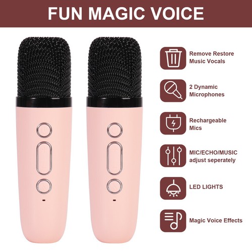 Bluetooth Speaker With 2 Microphones Portable Karaoke Machine For Party KIDS - Picture 16 of 18