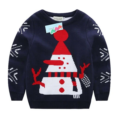 ELSA & ANNA UK Unisex Children Christmas Jumper Boys Girls Jumpers Sweater BLU02