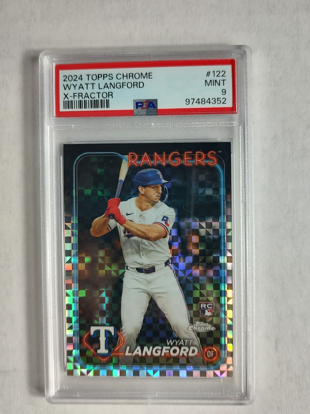 2024 TOPPS CHROME X-FRACTOR #122 WYATT LANGFORD ROOKIE RC PSA 9