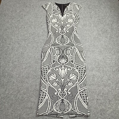 Ted Baker Sancha Jacquard Kleid Größe 0 XXS 2XS UK-6 US-2 Enge Passform Stretch